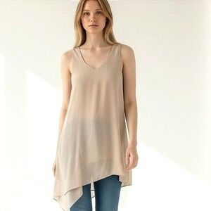 The Fisher Project‎ Sleeveless Asymmetrical Hem Top Blouse Racerback Medium